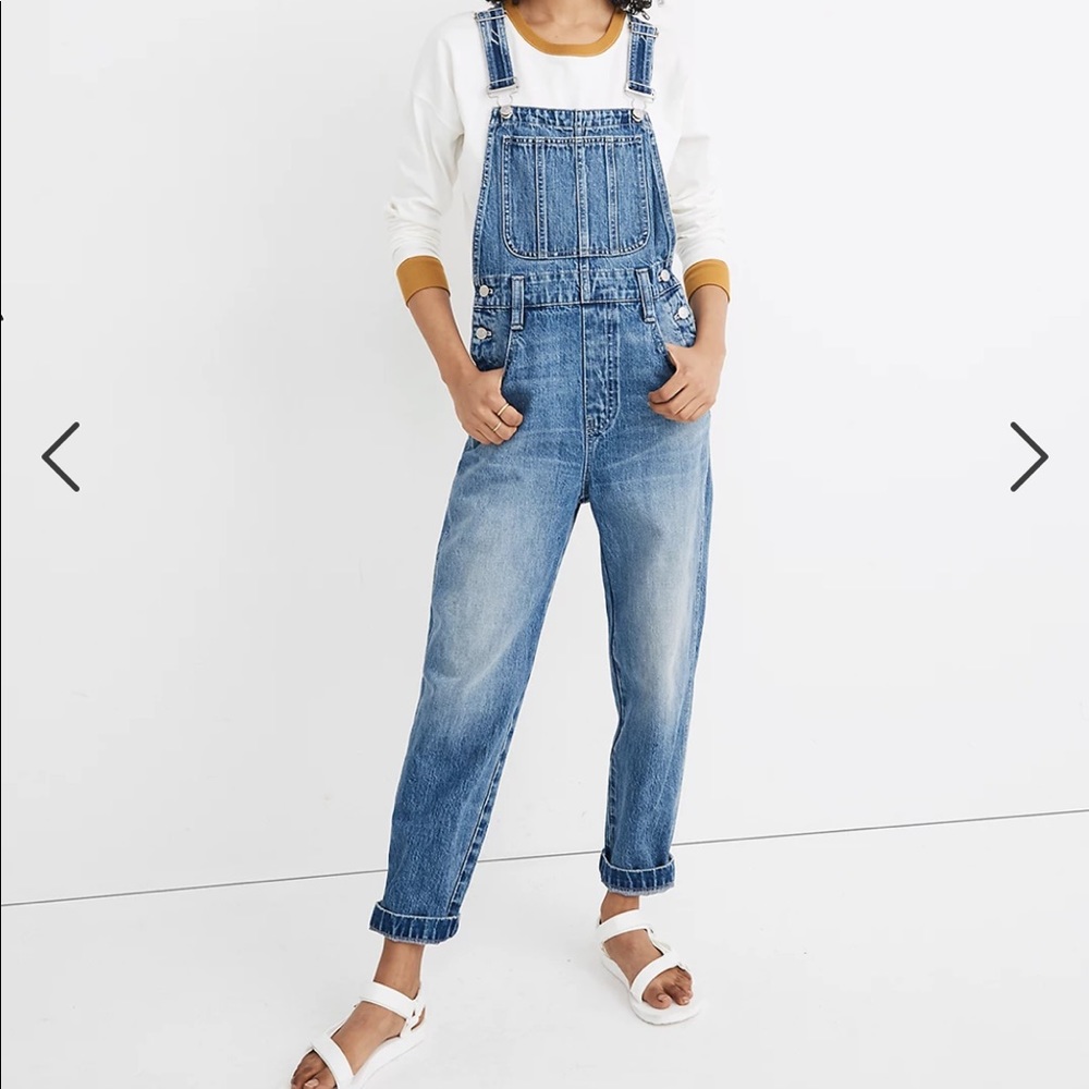 Madewell straight-leg overalls in hickory medium tall